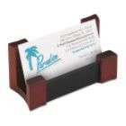 Rolodex Wood and Leather Business Card Holder