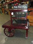   BEAUTIFUL WOODEN DONUT MUFFIN, BAKERY LIGHTED WHEEL WAGON DISPLAY CASE