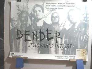 BENDER Jehovahs Witness 18x24 PROMO CD STORE POSTER  