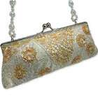 jazzy jewels beaded sequin evening bag purse clutch white champagne
