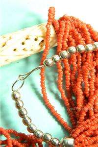 Genuine Real White Coral Red Bead Layer Necklace, Same Day Free Fast 