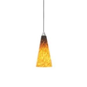   Light Pendant, Black Finish with Tahoe Pine Amber Glass   A19 Lamping