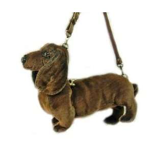  Brown DACHSHUND Doxie dog bag PURSE puppy Tote NEW: Toys 