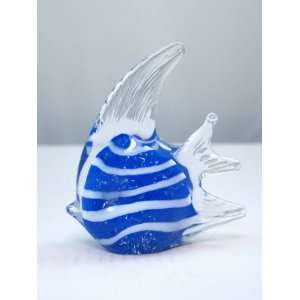  Murano Design Glass Art Red/Blue Fish
