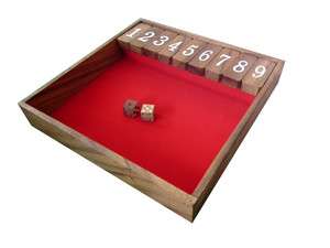 SHUT THE BOX WOODEN MATH GAME SIZE M RED  
