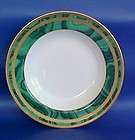 christian dior gaudron malachite rimmed soup bowl green gold expedited