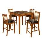Hazelwood Home Pablo 5 Piece Dining Table set in Distressed Dirty Oak