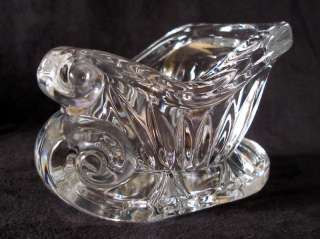 24% LEAD CRYSTAL SLEIGH VOTIVE CANDLE HOLDER MINT  
