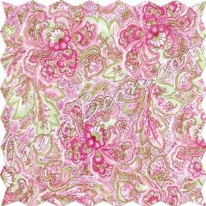  SWATCH   Pink/Green Teen Floral Fabric: Arts, Crafts 