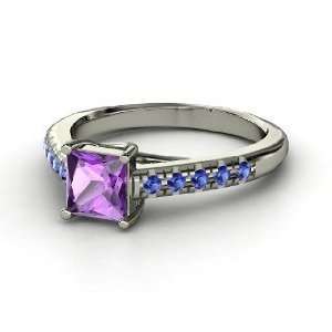  Avenue Ring, Princess Amethyst Sterling Silver Ring with 