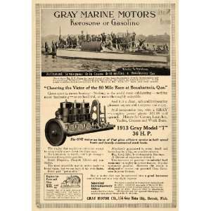  1913 Ad Gray Motor Marine Engines Kerosene Gas Model T 