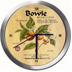  BOWIE 14 Inch Coffee Metal Clock Quartz Movement Kitchen 