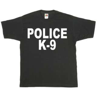 Black/White Lettering POLICE K9 IMPRINT/LOGO 2 SIDED T SHIRT 