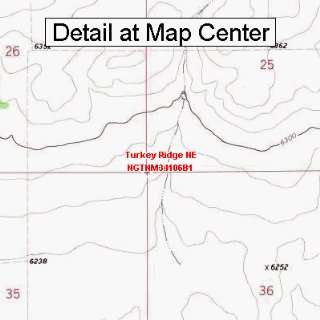 USGS Topographic Quadrangle Map   Turkey Ridge NE, New Mexico (Folded 