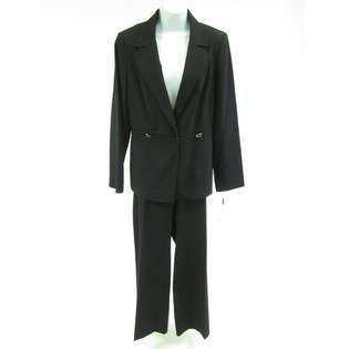 CALVIN KLEIN NWT CALVIN KLEIN Black Stretch Buckle Detail Pants Suit 