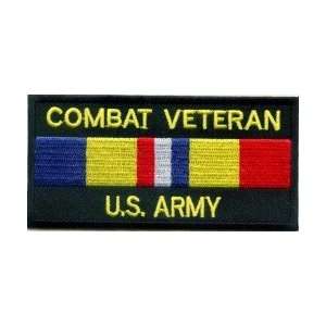  US Army Combat Veteran Patch, 4x2 inch, small embroidered 