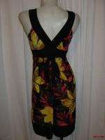   NEW NWT ANNABELLE Black Red Yellow Tropical Tie back Sun Dress Size L