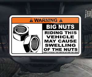 Big Nuts Warning Hitch Cover 4x4 Truck ATV SUV Balls  