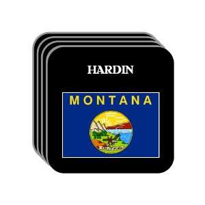 US State Flag   HARDIN, Montana (MT) Set of 4 Mini Mousepad Coasters