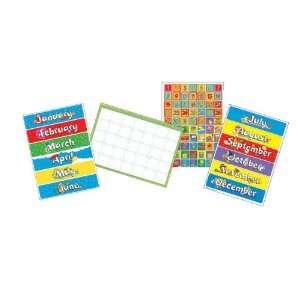   Calendar Kit Bulletin Board Set, 4 Panels 17 x 24 Each Toys & Games