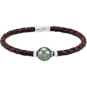  67877 Silver 10.00 Mm 7.5 Inches Tahitian Cultured Pearl 