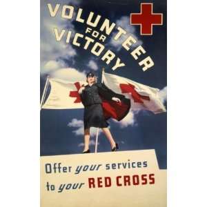    1942 poster Volunteer for victory Red Cross