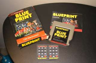 BLUEPRINT BLUE PRINT ATARI 5200 WITH ORIGINAL BOX OVERLAYS 