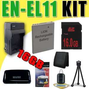 EN EL11 Lithium Ion Replacement Battery/Charger for Nikon Coolpix S550 