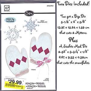 Mittens & Snowflakes Sizzix Sizzlet Dies Ellison New Christmas Winter 