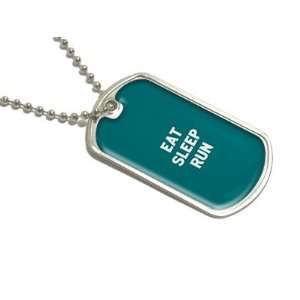  Eat Sleep Run   Military Dog Tag Luggage Keychain 