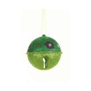  Candy Fantasy Green Glitter Bell with Polka Dots Christmas 