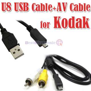 USB +A/V TV Cable/Cord For Kodak Easyshare Camera Z1285  