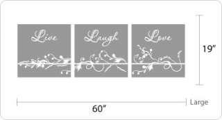 Live Laugh Love Scroll Vinyl Wall Quote Decal  