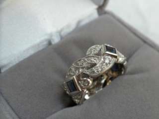 GENERATION 1912 WT GOLD DIAMOND & SAPPHIRE ESTATE RING Size 8  