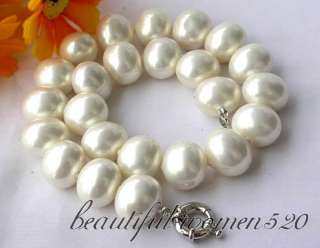 big 17 19mm rice white south sea shell pearl necklace I starting so 