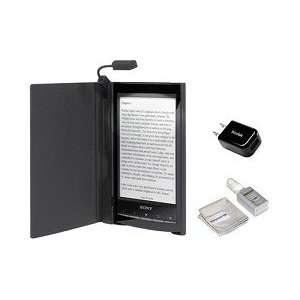 Sony PRS T1 6 inch Digital eReader (Black) BUNDLE w Case, Light, USB 