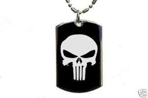 The Punisher Skull  Dog Tag Pendant Necklace  