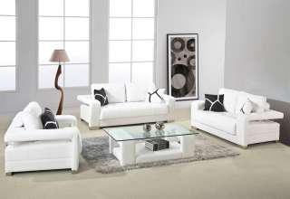 Vig Furniture 2926   White Bonded Leather Sofa Set  