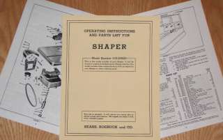 CRAFTSMAN Small Wood Shaper 103.23920 Parts Manual  
