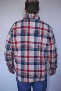   1970s CPO Plaid WOOL Fleece Lined HUNTING Shirt JACKET L  