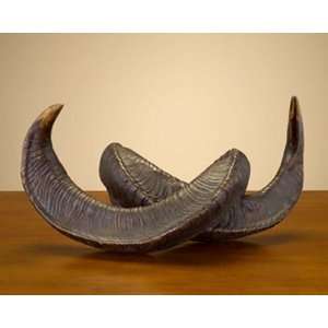  Set Of Two Faux Trophy Water Buffalo Horns: Home & Kitchen
