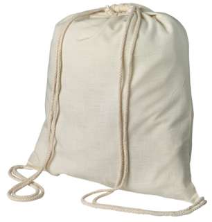 new eco friendly unbleached 100 % natural cotton drawstring rucksack