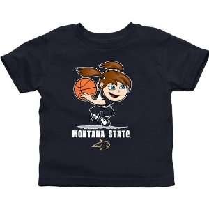 Montana State Bobcats Toddler Girls Basketball T Shirt   Navy Blue 