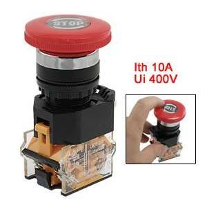  Red 40mm Round Cap Emergency Stop Pushbutton Switch Electronics