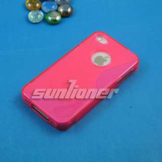 TPU Silicone Case Skin Cover for iPhone 4S or iPhone 4 +Screen Guard 