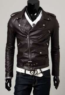 NWT Mens Slim Top Designed Sexy PU Leather Short Jacket h420 2color 4 