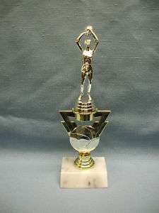 silver & gold female BASKETBALL trophy award marble  