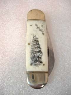 Scrimshaw Collectible Knife Hand Etched by artist  
