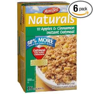  Naturals Instant Apple Cinnamon Oatmeal, 15 Count Packages (Pack of 6