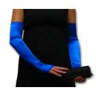   Satin Opera Length Fingerless Gloves Greatlookz Colors: Royal Blue